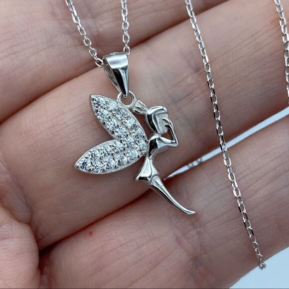 Fairy CZ Sterling Silver Necklace - Picture 3 of 4